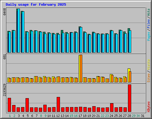 Daily usage for February 2025