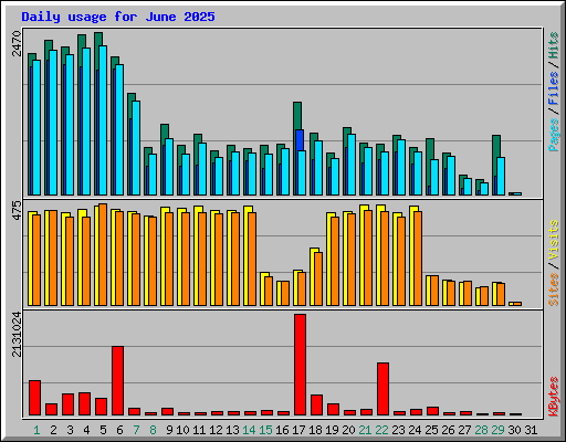 Daily usage for June 2025