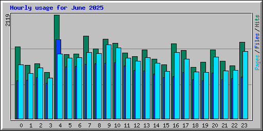 Hourly usage for June 2025
