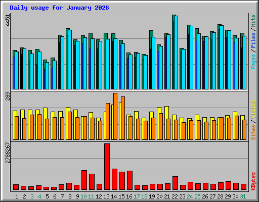 Daily usage for January 2026