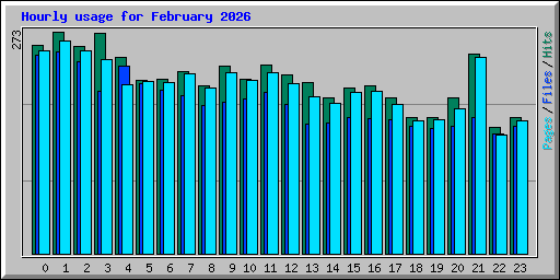 Hourly usage for February 2026