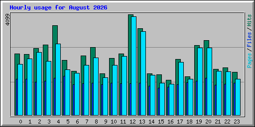 Hourly usage for August 2026